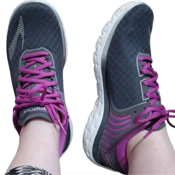 Brooks Pure Flow 6 Running Shoes Sneakers Purple Gray Women's WOMAN'S Size 8 B - Picture 2 of 16